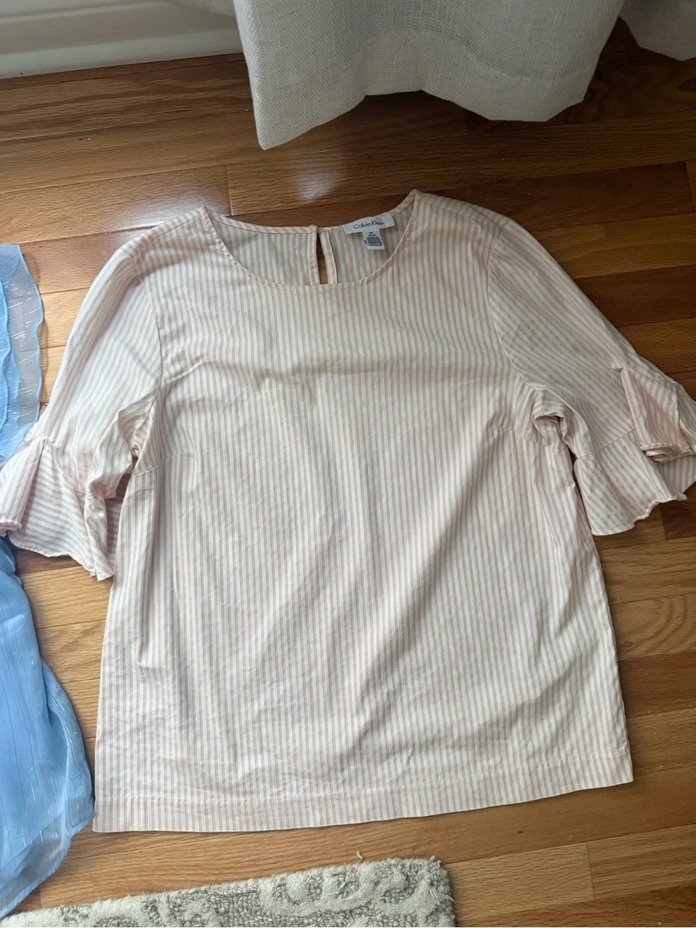 Bundle of women’s work blouse - white, White Lace, Chambray Blue, light Pink